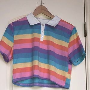 NWOT Cute Crop top shirt with collar